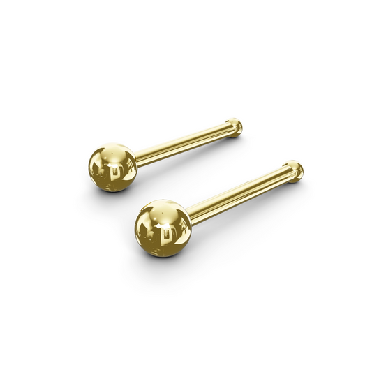 Ester 9K Solid Gold Round Ball Nose Bone Stud