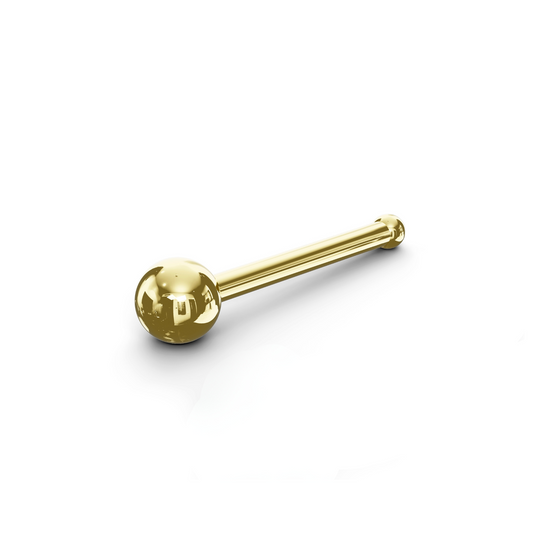 Ester 14K Solid Gold Round Ball Nose Bone Stud