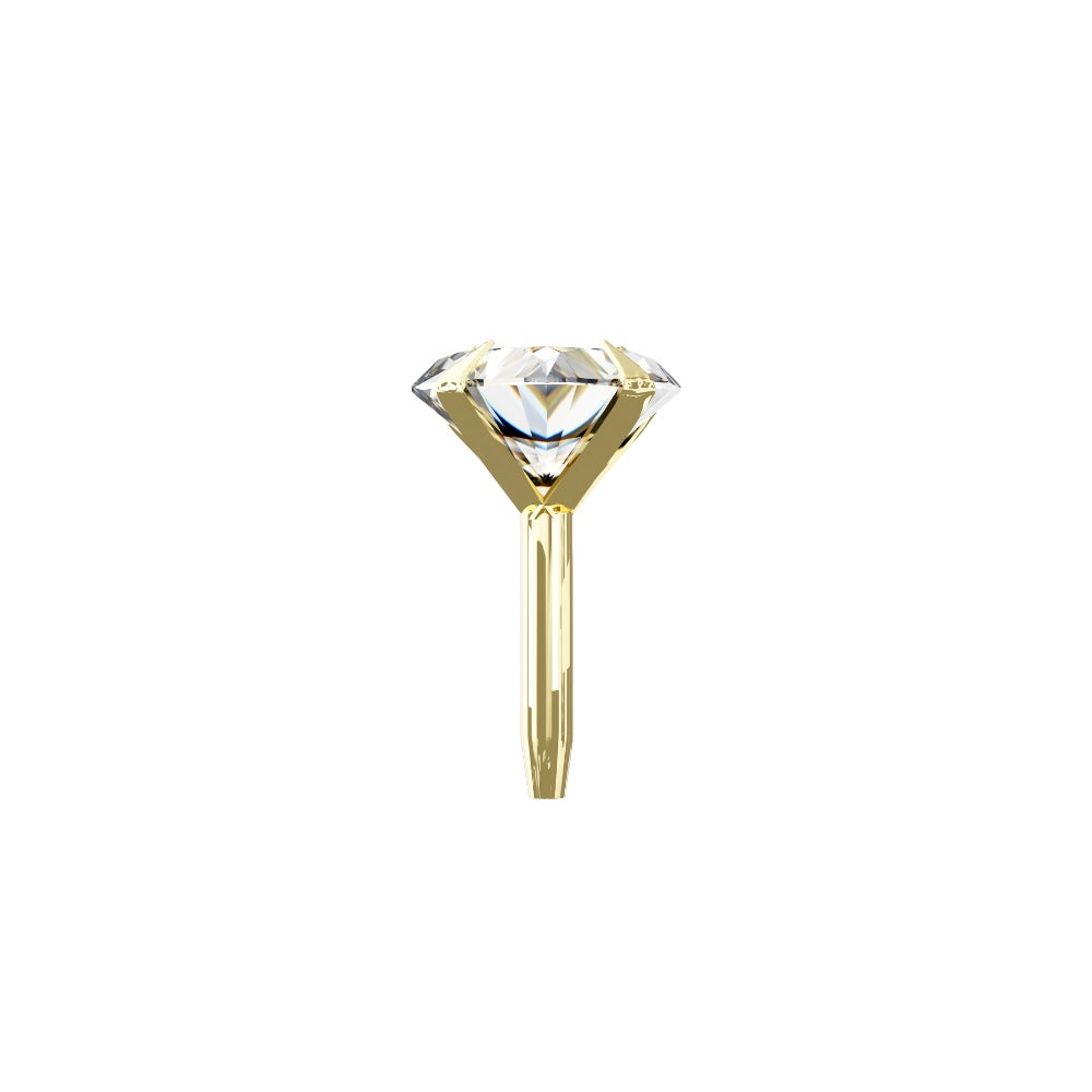 Poppy 14K Solid Gold Heart Cubic Zirconia Flat Back Stud