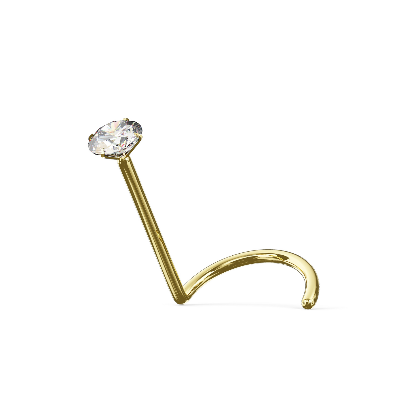 ASTER 18K Solid Gold Diamond Set Screw Stud