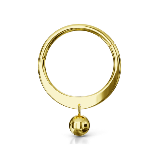 HAZEL 14K Solid Gold Dangling Ball Sleek Segment Clicker