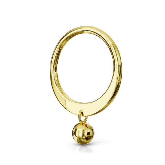 HAZEL 14K Solid Gold Dangling Ball Sleek Segment Clicker