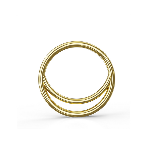 LORE 14K Solid Gold Double Crescent Segment Clicker