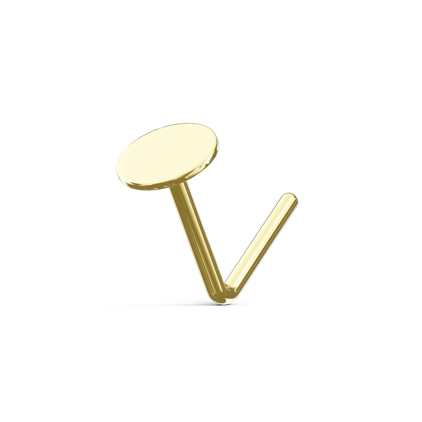 LUPINE 9K Solid Gold Flat L-Bend Stud