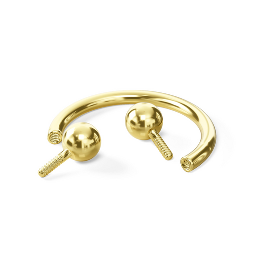 Calla 14K Solid Gold Classic Circular Barbell