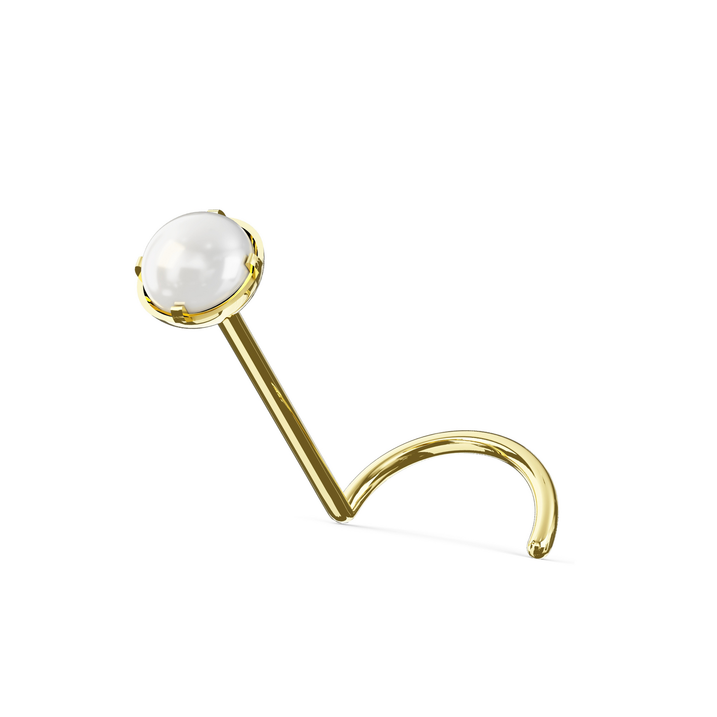 LEIA 14K Solid Gold Natural Pearl Set Screw Stud