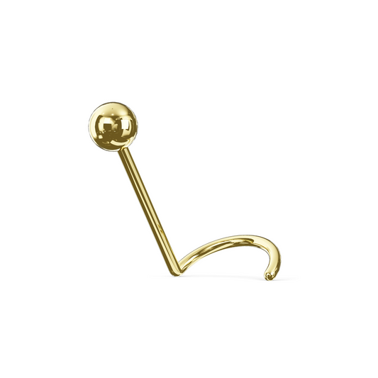 NALIN 14K Solid Gold Ball Set Screw Stud