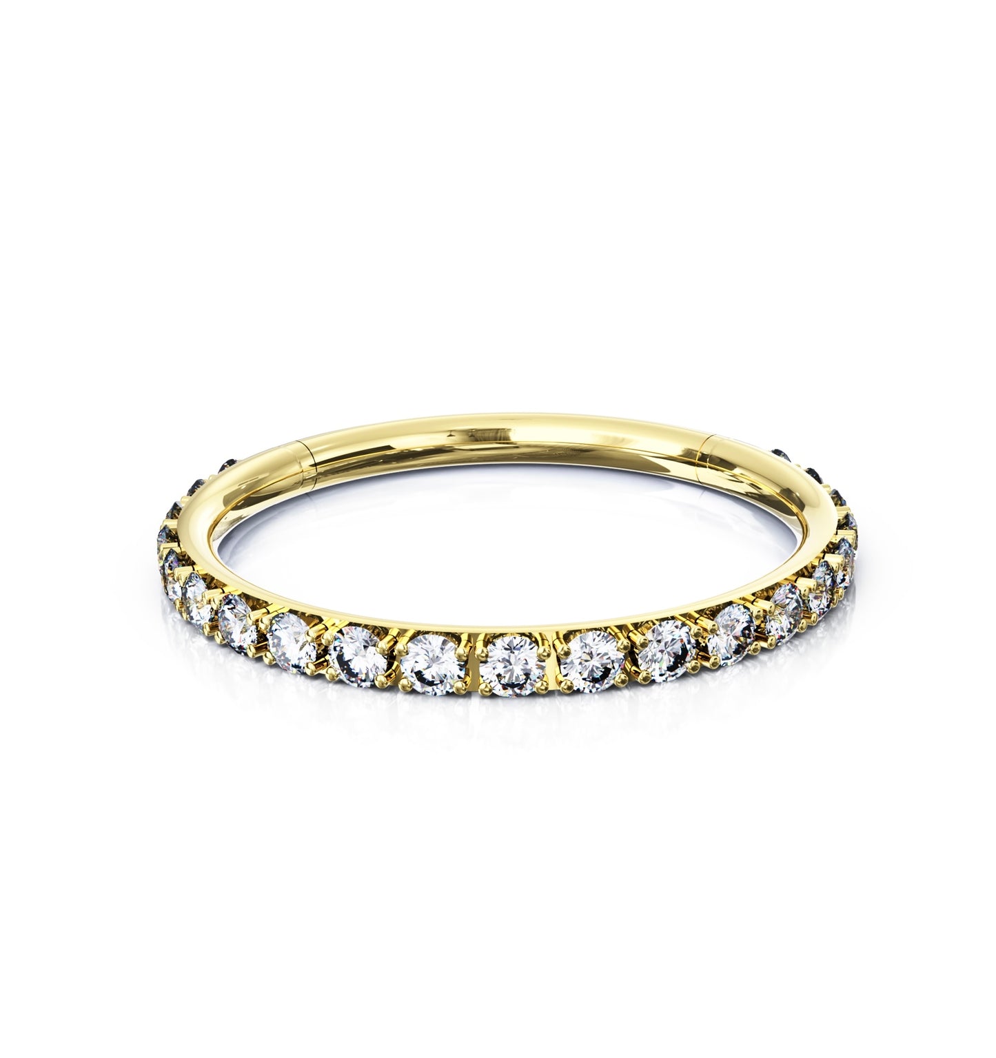 Primrose 14K Solid Gold Pàve Cubic Zirconia Segment Clicker Ring