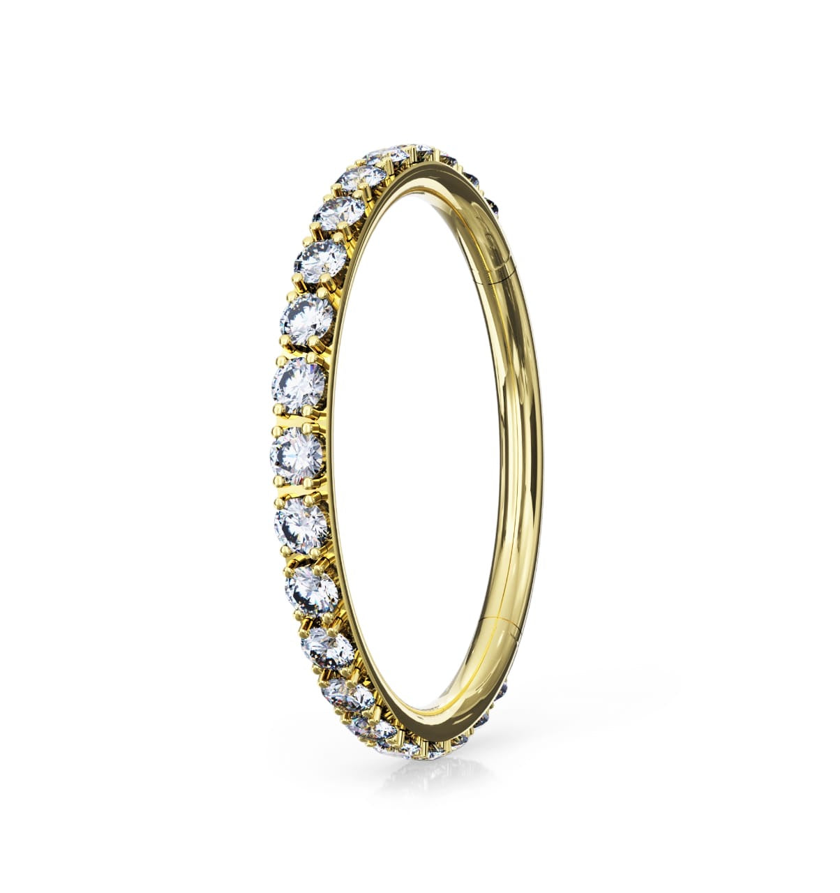 Primrose 14K Solid Gold Pàve Cubic Zirconia Segment Clicker Ring