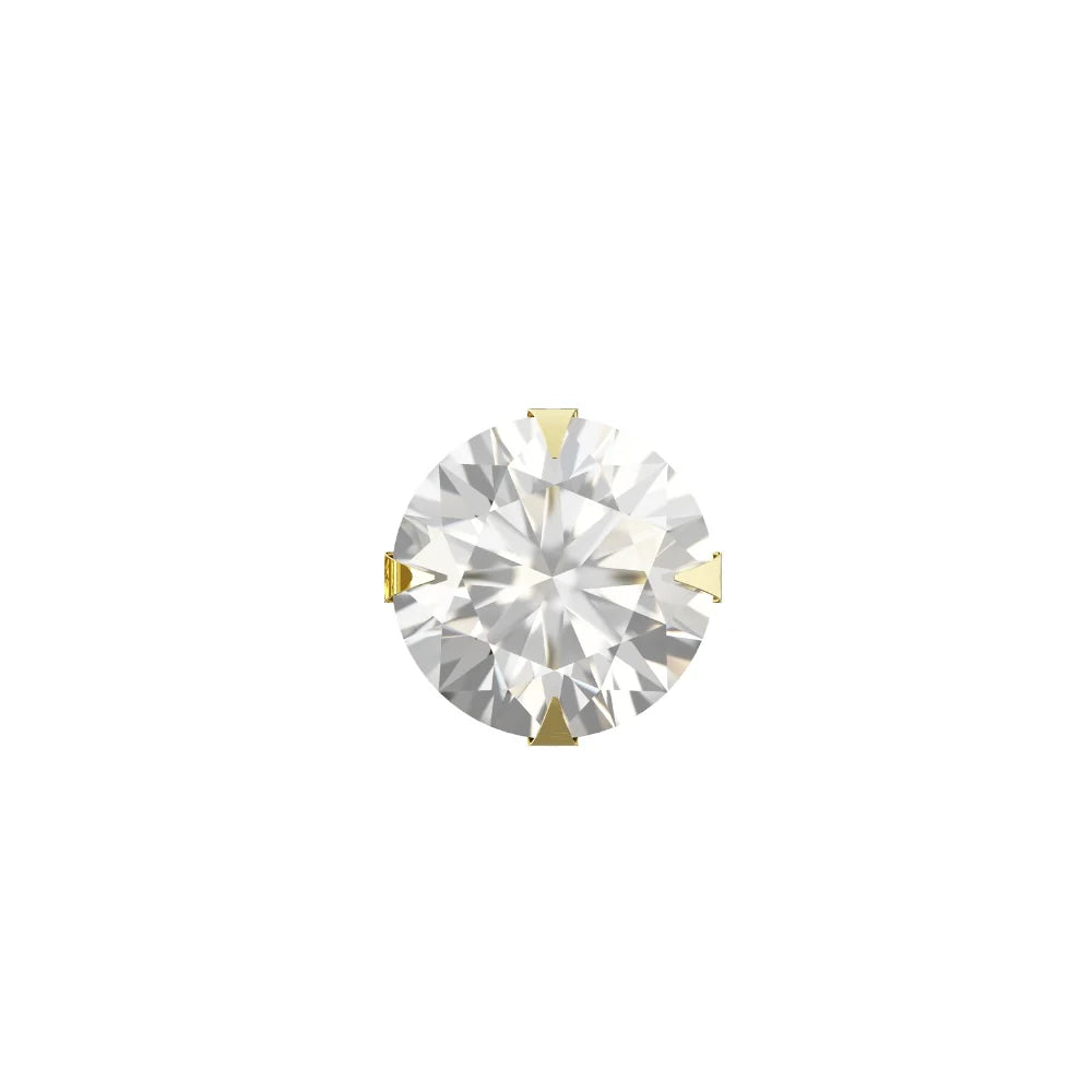 LILY 18K Solid Gold Cubic Zirconia Set Screw Stud