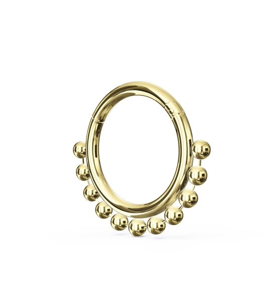 Hyacinth 14K Solid Gold Pàve Tribal Balls Segment Clicker