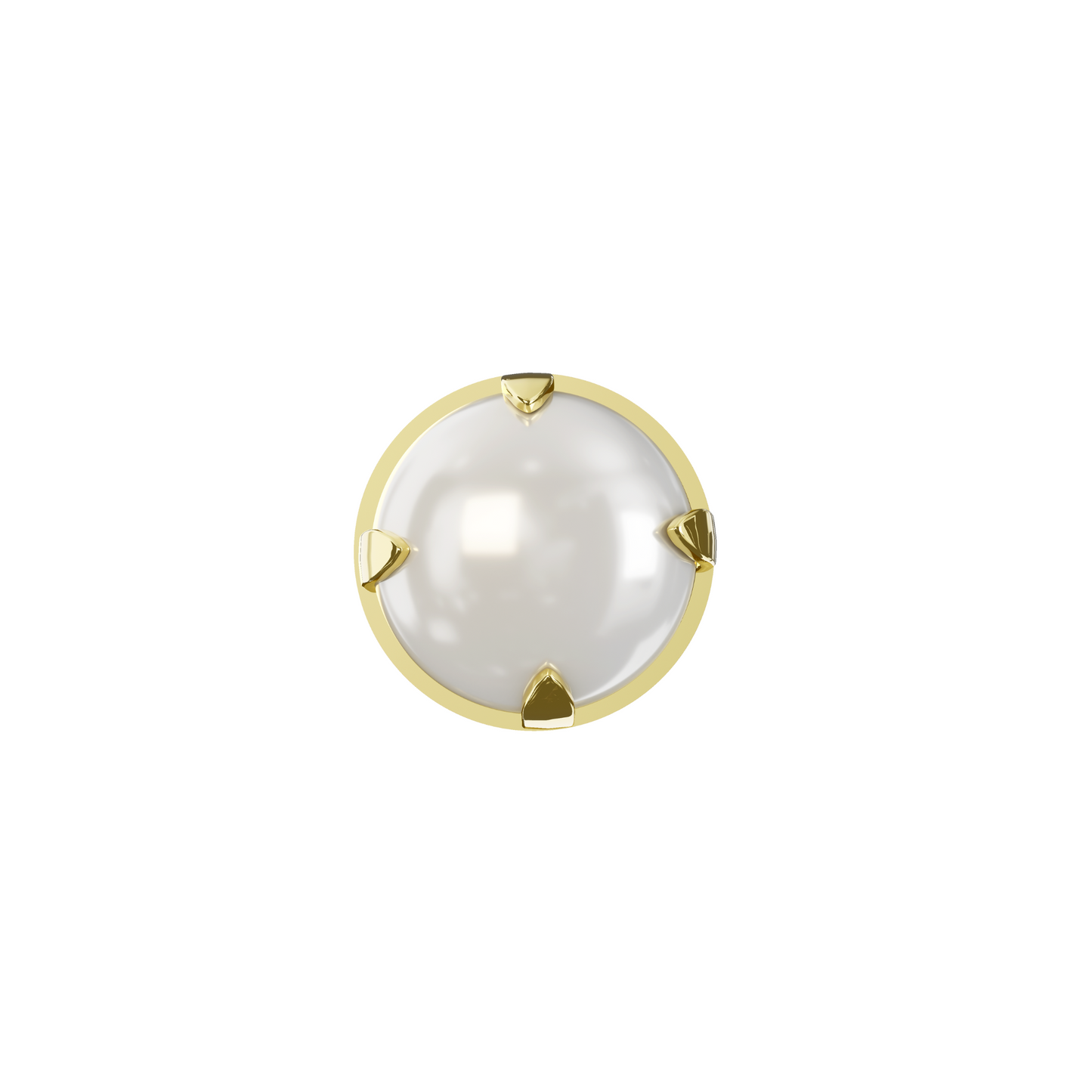 PEREGRINE 9K Solid Gold Pearl Stone L-Bend Stud