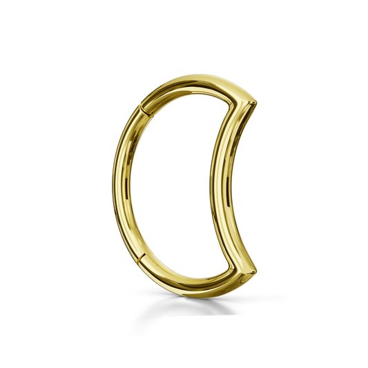 CICELY 14K Solid Gold Classic Crescent Segment Clicker