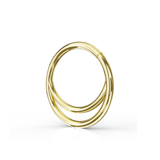 LORE 14K Solid Gold Double Crescent Segment Clicker