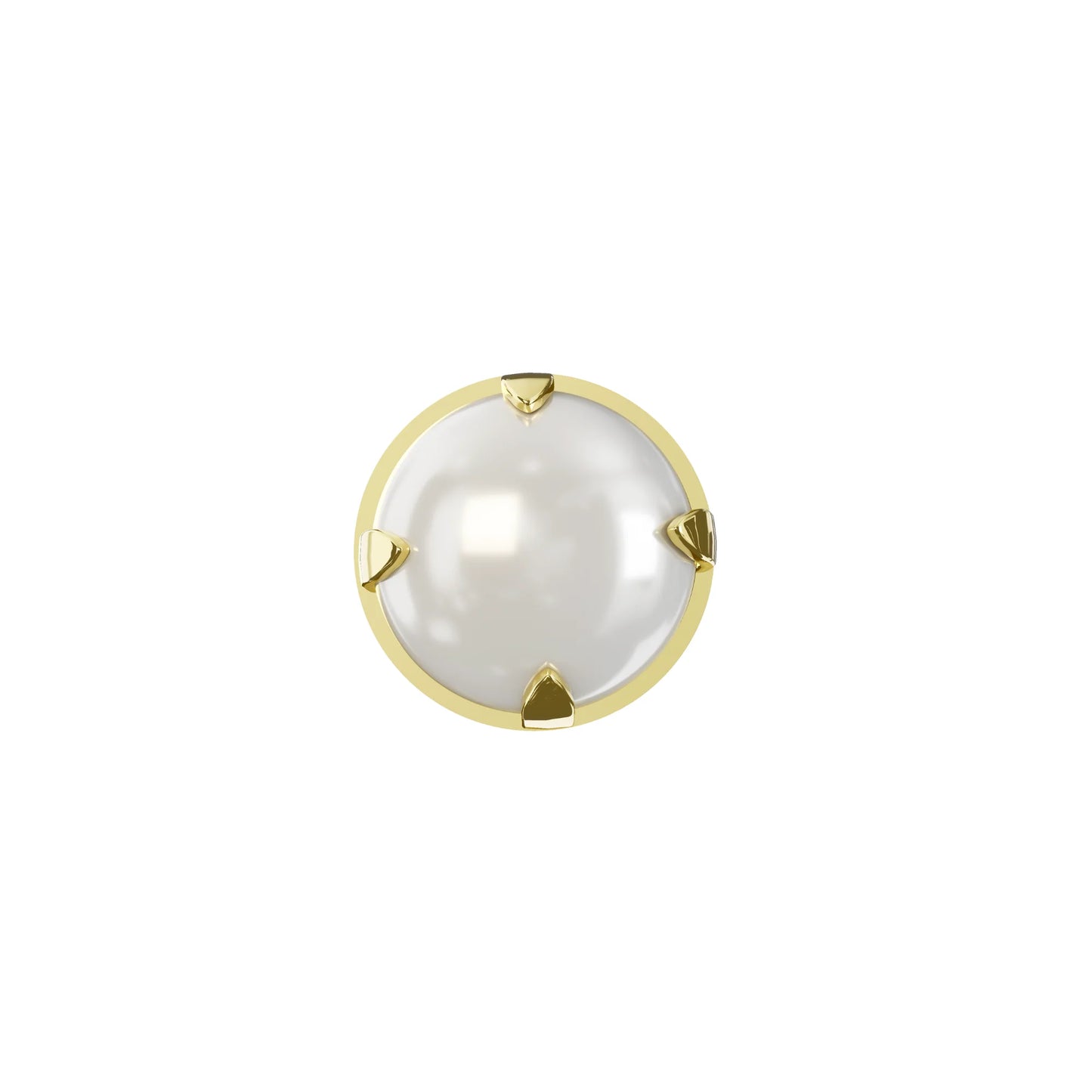 LEIA 14K Solid Gold Natural Pearl Set Screw Stud