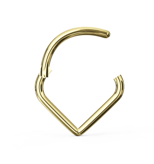 Lilac 14K Solid Gold Curved Segment Clicker Ring