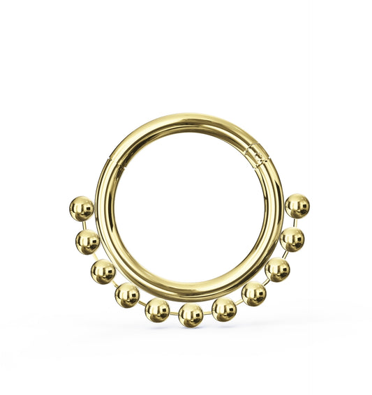 Hyacinth 14K Solid Gold Pàve Tribal Balls Segment Clicker