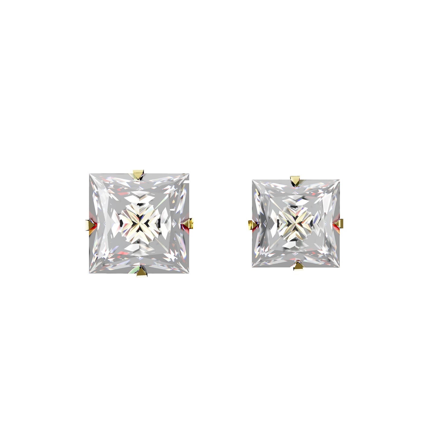 Bluebell 14K Solid Gold Square Cubic Zirconia Nose Bone Stud