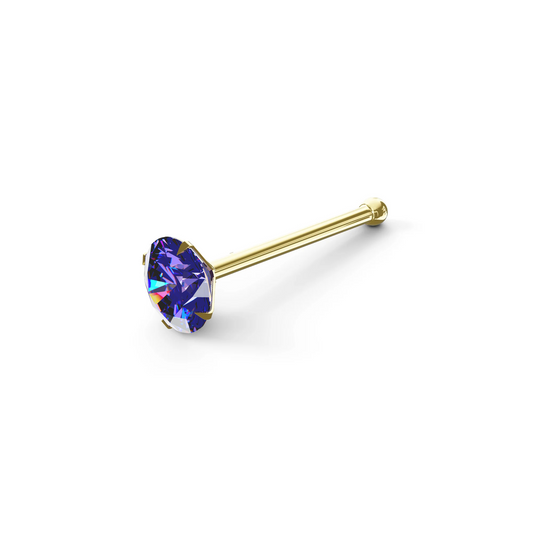 UBEROSE 9K Solid Gold Tanzanite Nose Bone Stud