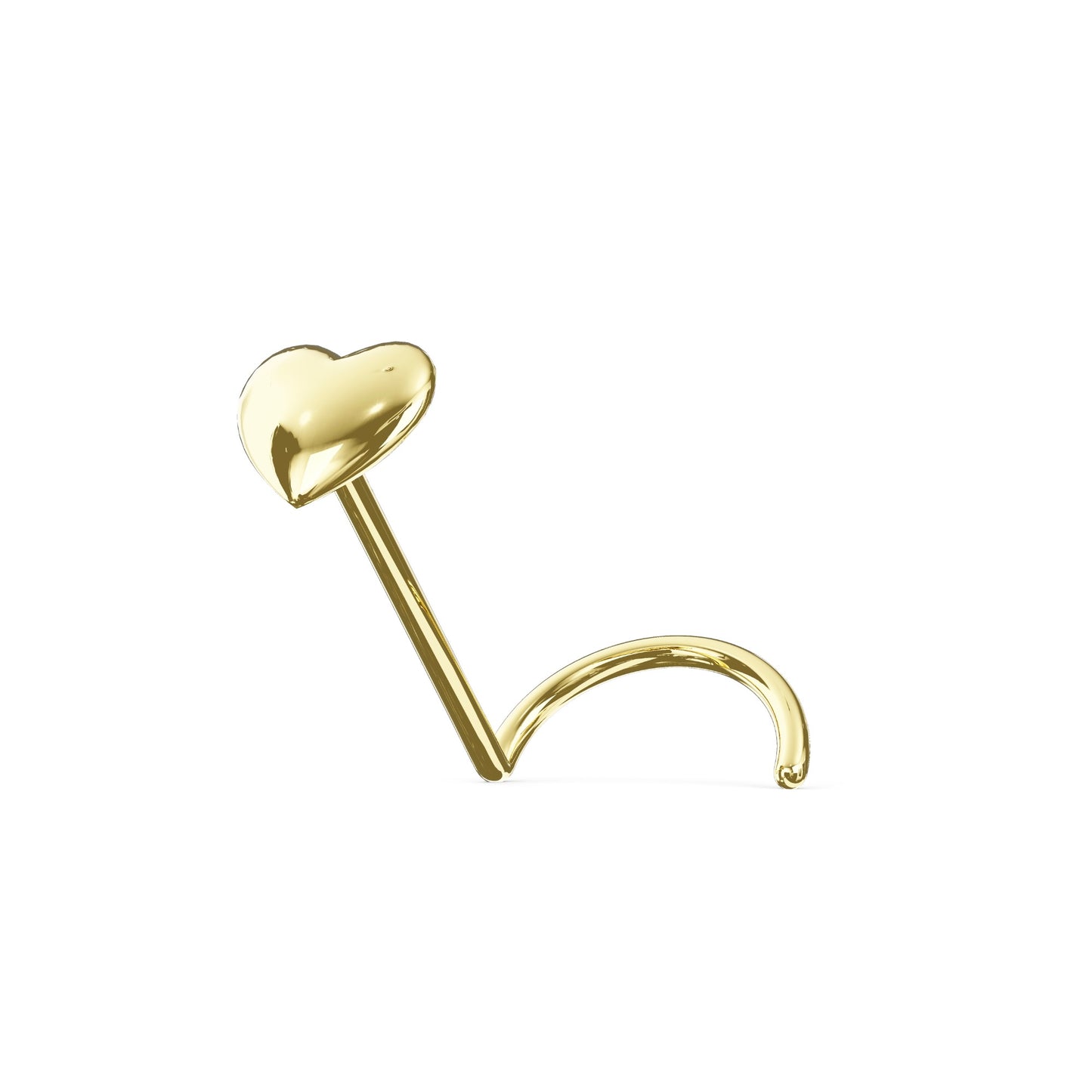 MANSI 14K Solid Gold Heart Screw Stud